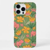 Warm Retro Floral Seamless Pattern iPhone Hülle (Rückseite)