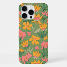 Warm Retro Floral Seamless Pattern iPhone 16 Pro Max Hülle