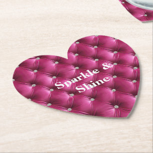 Warm Rosa Faux-Velvet Untersetzer