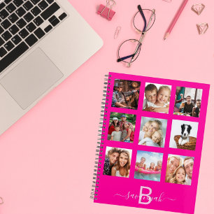 Warm-rosa Foto Collage Monogramm Name 2026 Planer