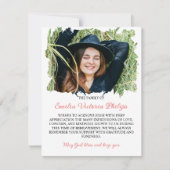 Warm rosa Foto mit bürstenbehafteten Grenzen Dankeskarte (Vorderseite)