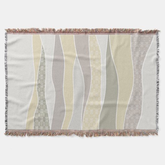 Warm rosa Gelbgrün abgerundeter Streifen Abstrakte Decke (Vorderseite)