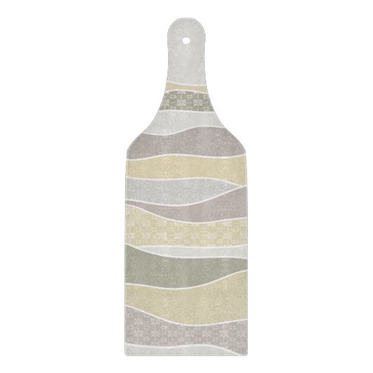Warm rosa Gelbgrün abgerundeter Streifen Abstrakte Schneidebrett (Vorderseite)