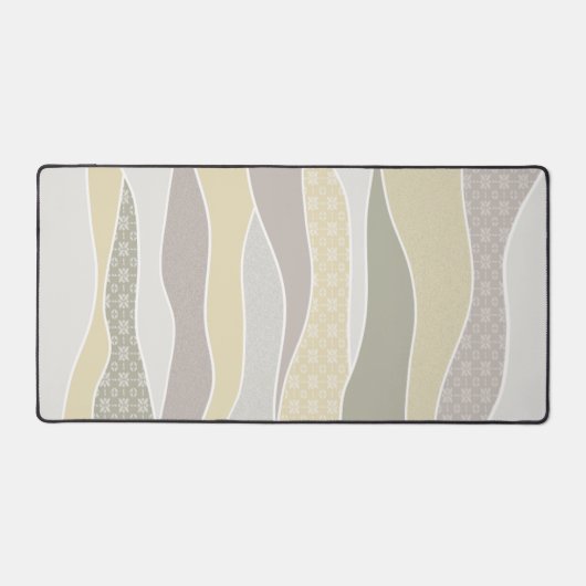 Warm rosa Gelbgrün abgerundeter Streifen Abstrakte Schreibtischunterlage (Vorderseite)