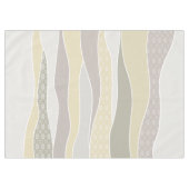 Warm rosa Gelbgrün abgerundeter Streifen Abstrakte Tischdecke (Vorderseite (Horizontal))