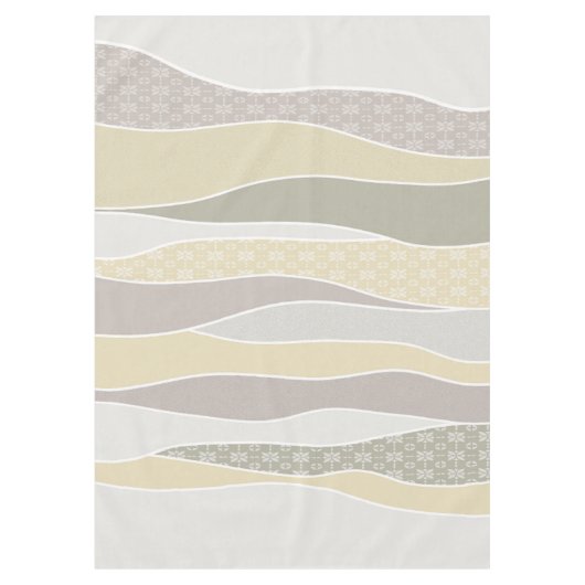 Warm rosa Gelbgrün abgerundeter Streifen Abstrakte Tischdecke (Vorderseite)