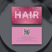 Warm-rosa Glitzer nach Stylist QR-Code Visitenkarte