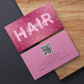 Warm-rosa Glitzer nach Stylist QR-Code Visitenkarte