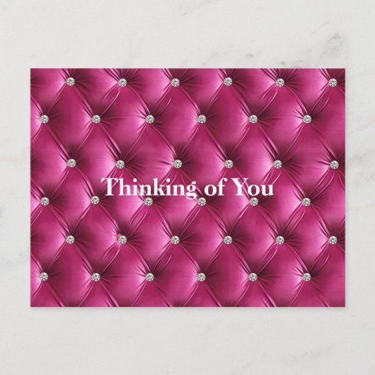 Warm rosa Imitate Samt Denken Sie an Sie Postkarte (Vorderseite)