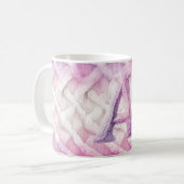 Warm rosa Lila Buchstabe A Kaffeetasse (Vorderseite Links)