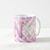 Warm rosa Lila Buchstabe N Kaffeetasse (VorderseiteRechts)