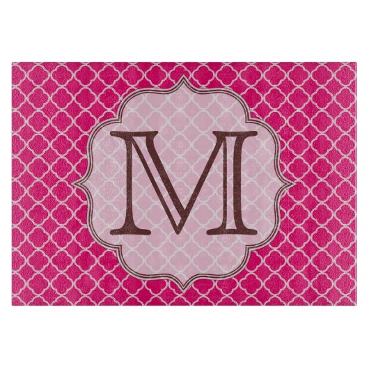 Warm-rosa Quarterfolie Latti Glasschneidplatte Schneidebrett (Vorderseite)