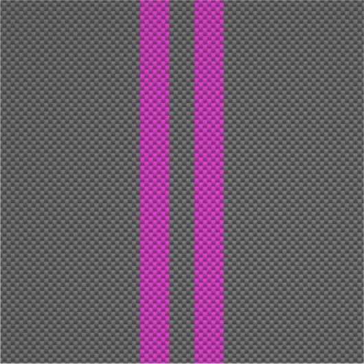 Warm rosa Racing Streifen im Carbon Fibre-Stil Aufkleber (Vorderseite)