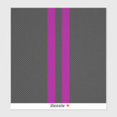 Warm rosa Racing Streifen im Carbon Fibre-Stil Aufkleber (Blatt)