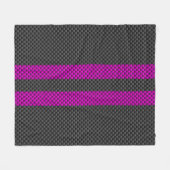 Warm rosa Racing Streifen im Carbon Fibre-Stil Fleecedecke (Vorderseite (Horizontal))