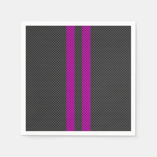 Warm rosa Racing Streifen im Carbon Fibre-Stil Serviette (Vorderseite)