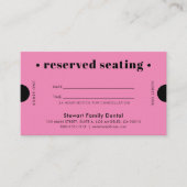 Warm-rosa Retro Sitzgelegenheit Terminkarte (Vorderseite)