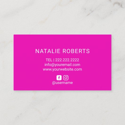 Warm-rosa-Sbis, bis das Bräunen von Spray-Tan Visitenkarte (Rückseite)