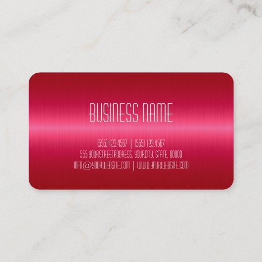 Warm rosa Stahlaussehen Visitenkarte (Rückseite)