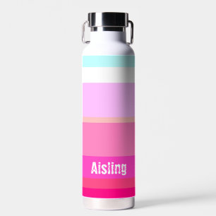 Warm-rosa Streifen Trinkflasche