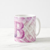 Warm rosa Weißer Lila Buchstabe B Kaffeetasse (VorderseiteRechts)