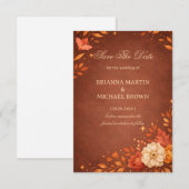 Warm Rustic Floral Autumn Save The Date (Vorne/Hinten)