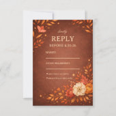 Warm Rustic Floral Guest Response RSVP Karte (Vorderseite)