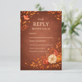 Warm Rustic Floral Guest Response RSVP Karte (Stehend Vorderseite)