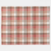 Warm Rustic Plaid Fabric Texture in Coral Fleecedecke (Vorderseite (Horizontal))