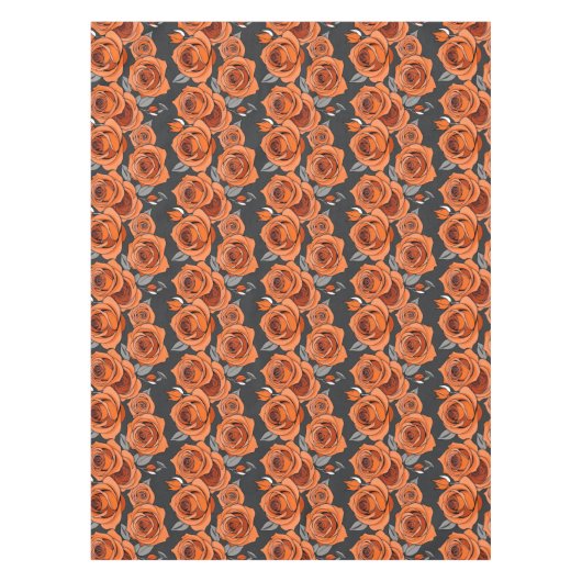 Warm Rusty Orange Roses Tischdecke (Vorderseite)