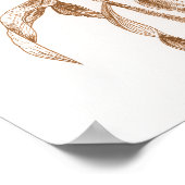 Warm Seasonal Botanical Ink Art Elegant Wall Poster (Ecke)