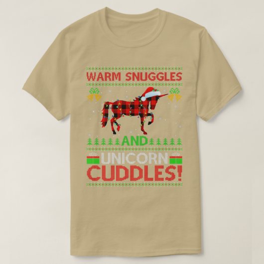 Warm Snuggles And Unicorn Cuddles Ugly Unicorn Chr T-Shirt (Design vorne)