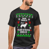 Warm Snuggles Golden Retriever Cuddles Christmas L T-Shirt (Vorderseite)