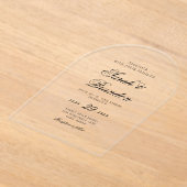 Warm Solid Color Minimalist Script Wedding Acryleinladungen (Ablage )