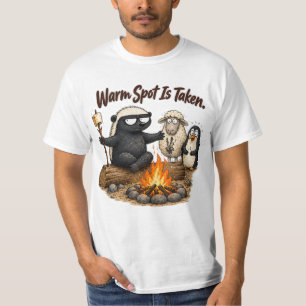 Warm Spot ist besetzt Honey Badger Camping Design T-Shirt