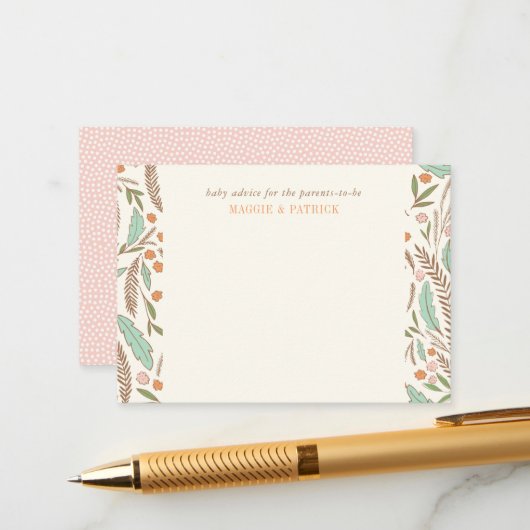 Warm Sprigs Gender Hübsche Kinderberatungskarte Hinweiskarte (Vorderseite/Rückseite Beispiel)