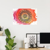 Warm Sun Mandala Poster. Poster (Heimbüro)