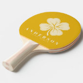 Warm Sunflower Four Leaf Clover with Name Tischtennis Schläger (Vorderseite)