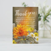 Warm Sunset Floral Thank You Card Dankeskarte (Stehend Vorderseite)