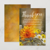 Warm Sunset Floral Thank You Card Dankeskarte (Vorne/Hinten)