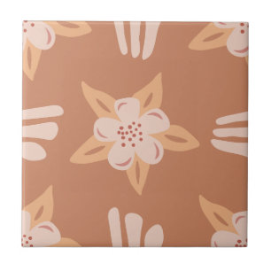 Warm Terra Florals in Soft Earth Palette Fliese