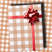 Warm Terracotta and White Checkered Gingham  Geschenkpapier