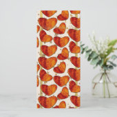 Warm Terracotta Hearts Pattern Happy Valentine’s D Karte (Stehend Vorderseite)