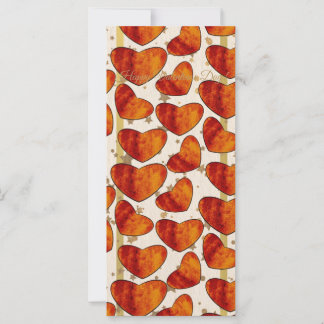 Warm Terracotta Hearts Pattern Happy Valentine’s D Karte