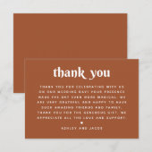 Warm Terracotta Wedding | Elegant Fall Sienna Dankeskarte (Vorne/Hinten)