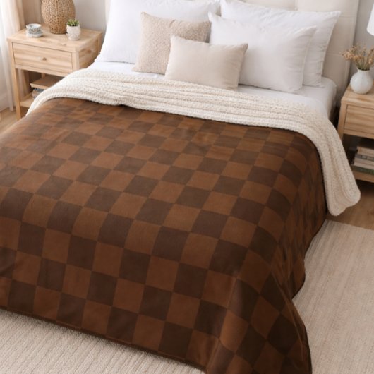 Warm Timeless Rich Brown and Dark Brown Earthy  Fleecedecke