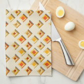 Warm toned embossed geometric diamond pattern geschirrtuch (Viertel Falte)