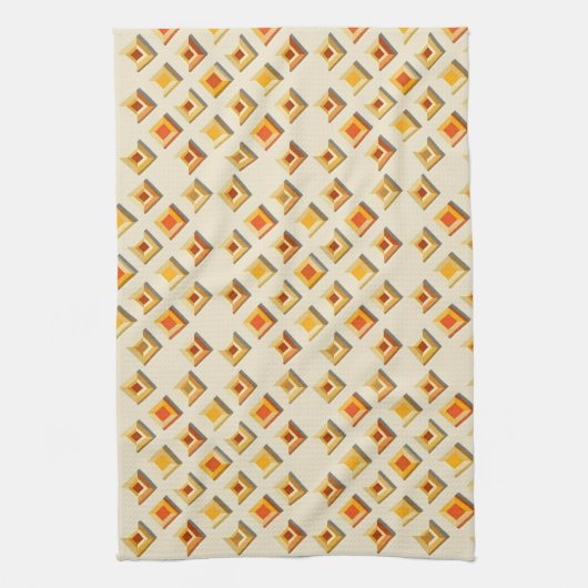 Warm toned embossed geometric diamond pattern geschirrtuch (Vertikal)