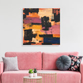 Warm Tones Abstract Geometric Expressionism Wall D Leinwanddruck (Insitu (Wohnzimmer))