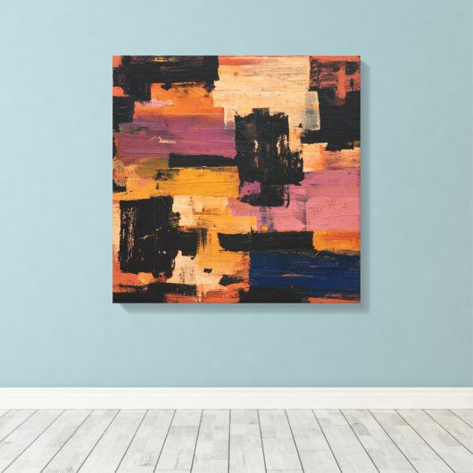 Warm Tones Abstract Geometric Expressionism Wall D Leinwanddruck (Insitu (Holzboden))
